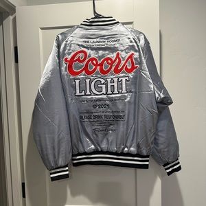 Coors Light Official Nylon Bomber Jacket in Silver